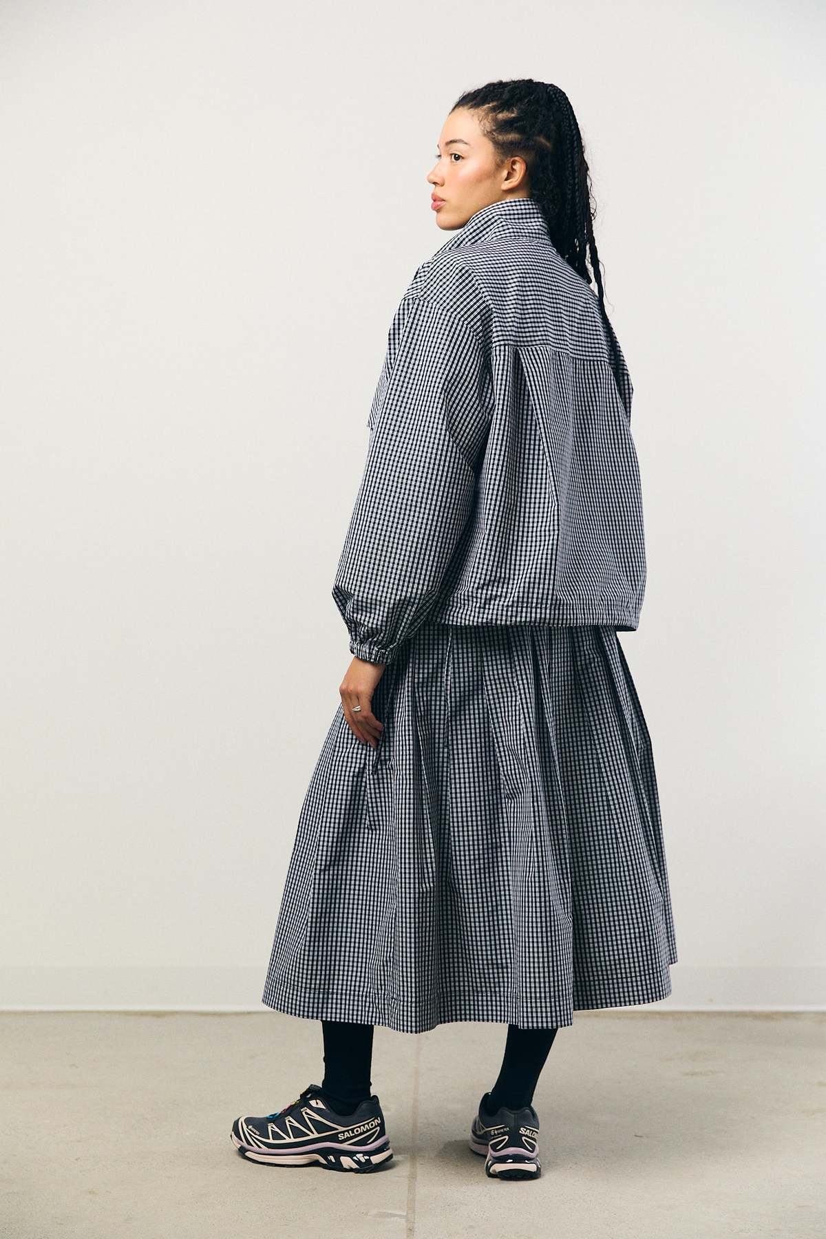 Kas Maria Check Taffeta Pleated Skirt - Image 6 of 10