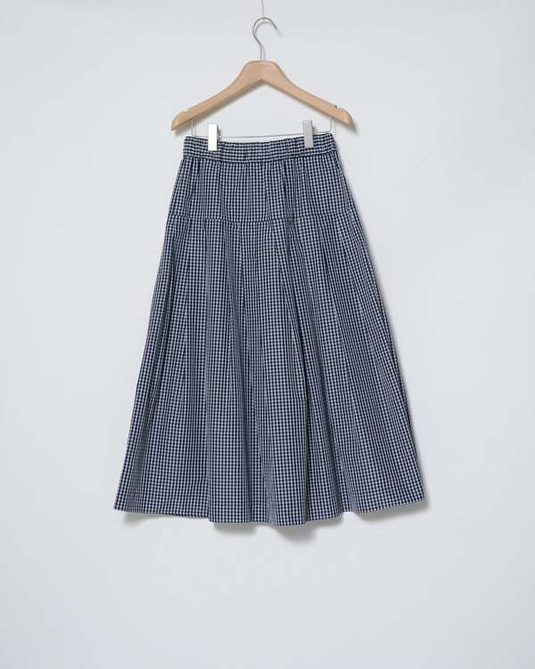 Kas Maria Check Taffeta Pleated Skirt