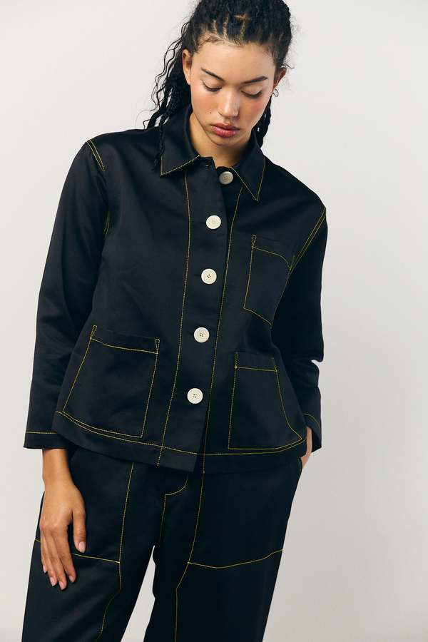 Kas Maria Sateen A-Line Shirt Jacket Kas Maria Sateen A-Line Shirt Jacket