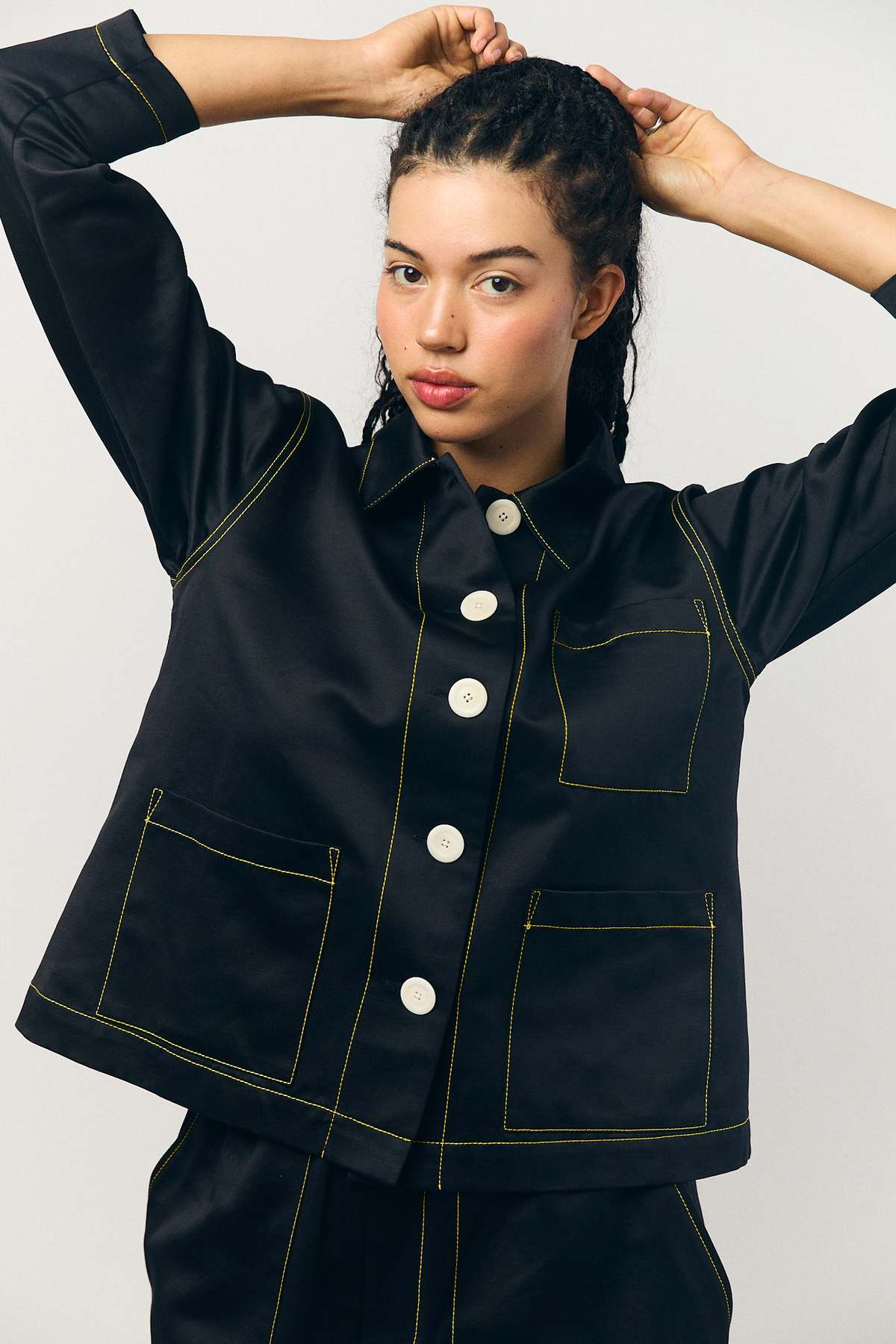 Kas Maria Sateen A-Line Shirt Jacket - Image 5 of 14