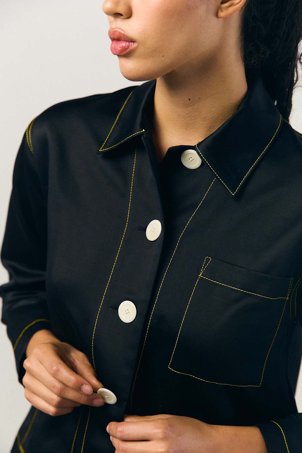 Kas Maria Sateen A-Line Shirt Jacket - Image 6 of 14