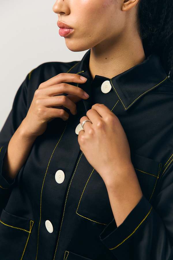 Kas Maria Sateen A-Line Shirt Jacket