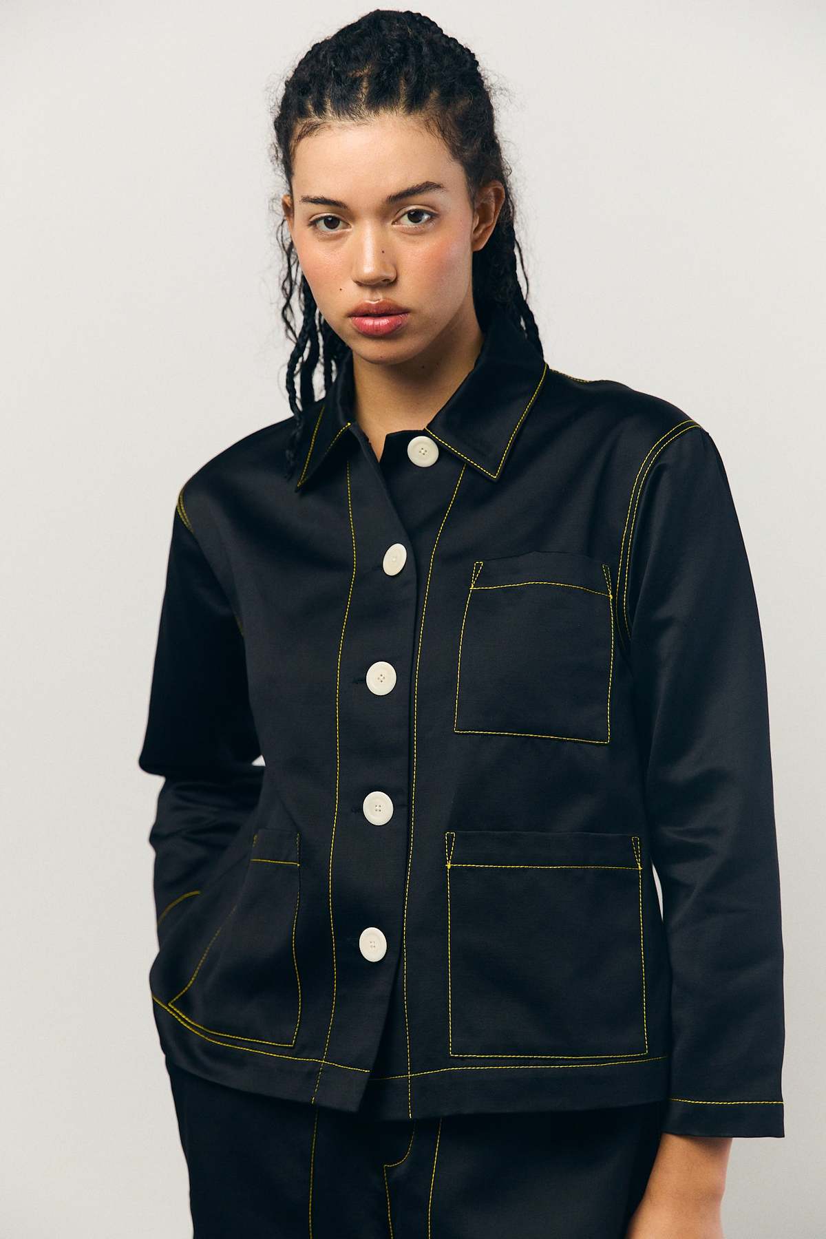 Kas Maria Sateen A-Line Shirt Jacket - Image 8 of 14