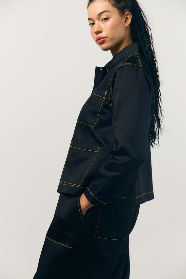 Kas Maria Sateen A-Line Shirt Jacket