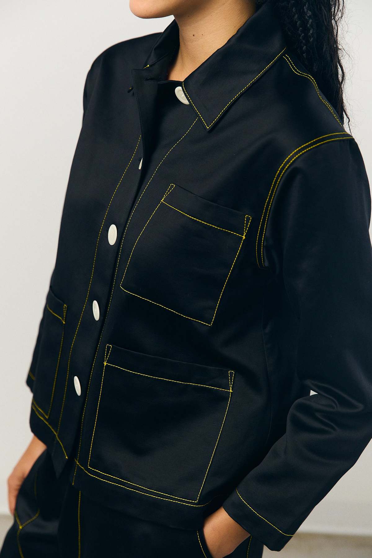 Kas Maria Sateen A-Line Shirt Jacket - Image 10 of 14
