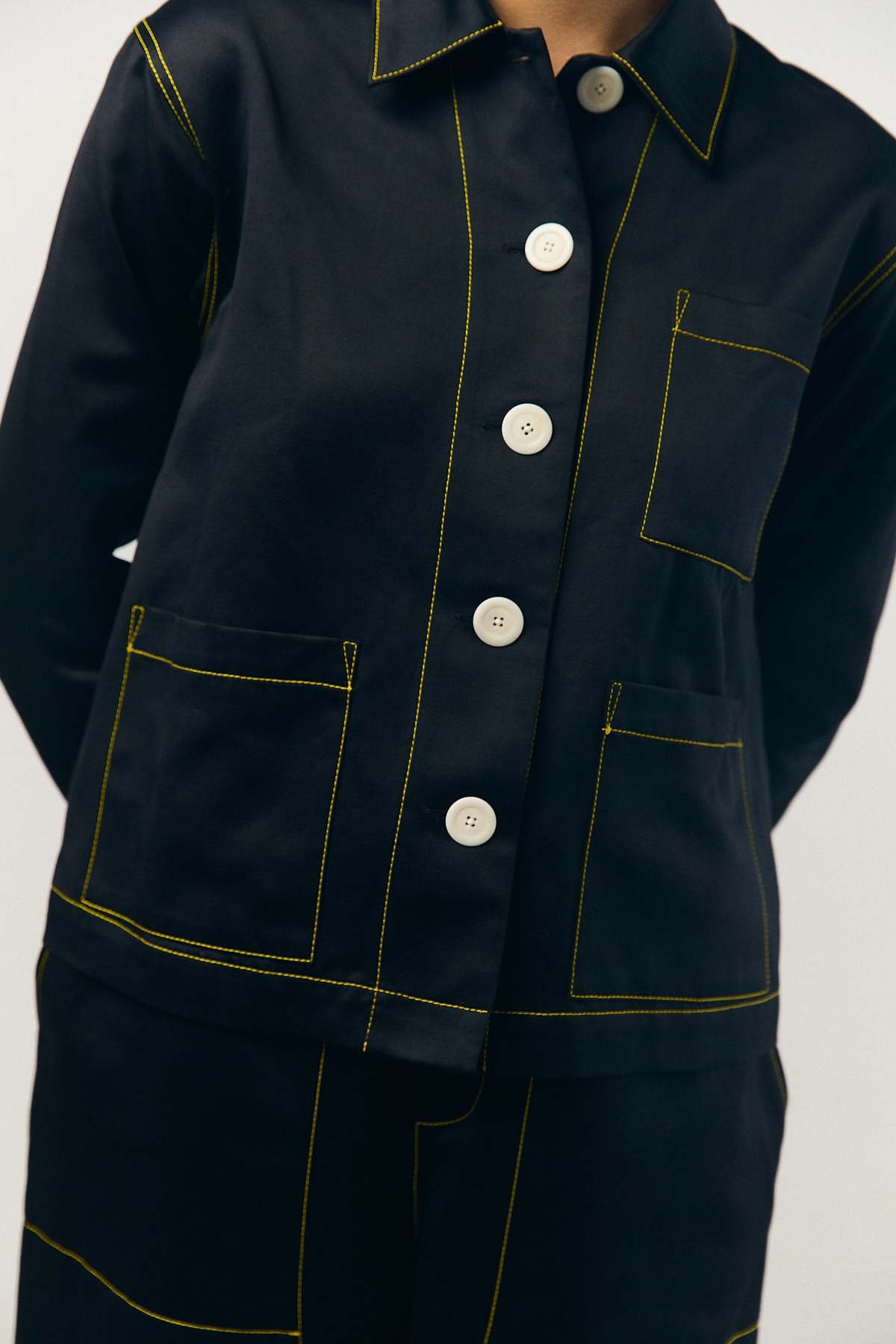 Kas Maria Sateen A-Line Shirt Jacket - Image 11 of 14