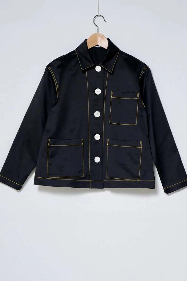 Kas Maria Sateen A-Line Shirt Jacket