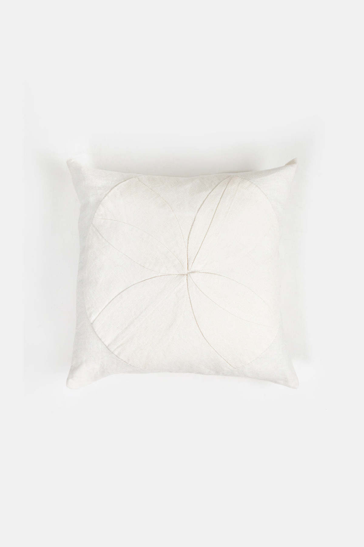 Erica Tanov Hand-Appliqué White Linen Throw Pillow in All Together Now - Image 2 of 3