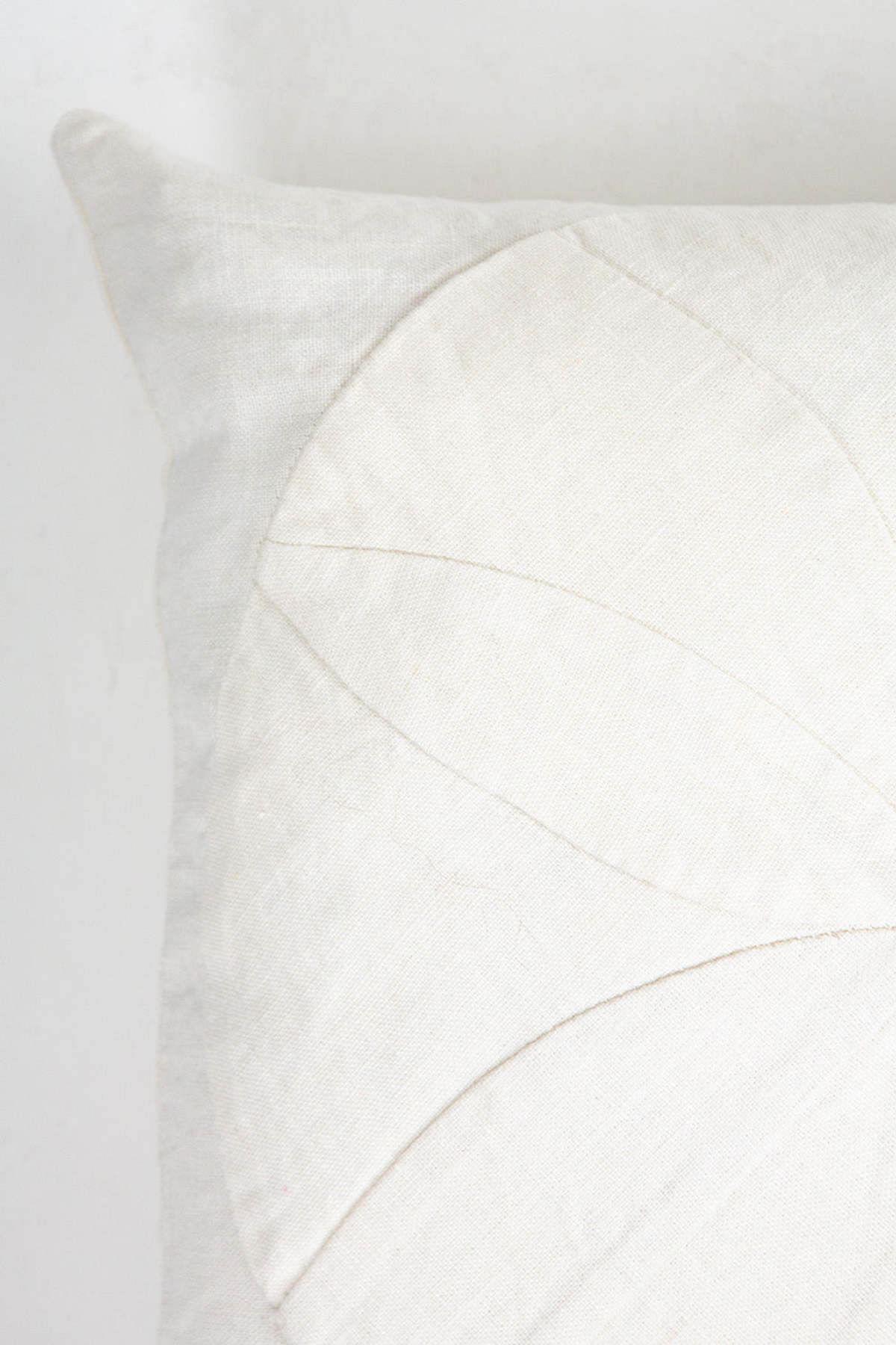 Erica Tanov Hand-Appliqué White Linen Throw Pillow in All Together Now - Image 3 of 3