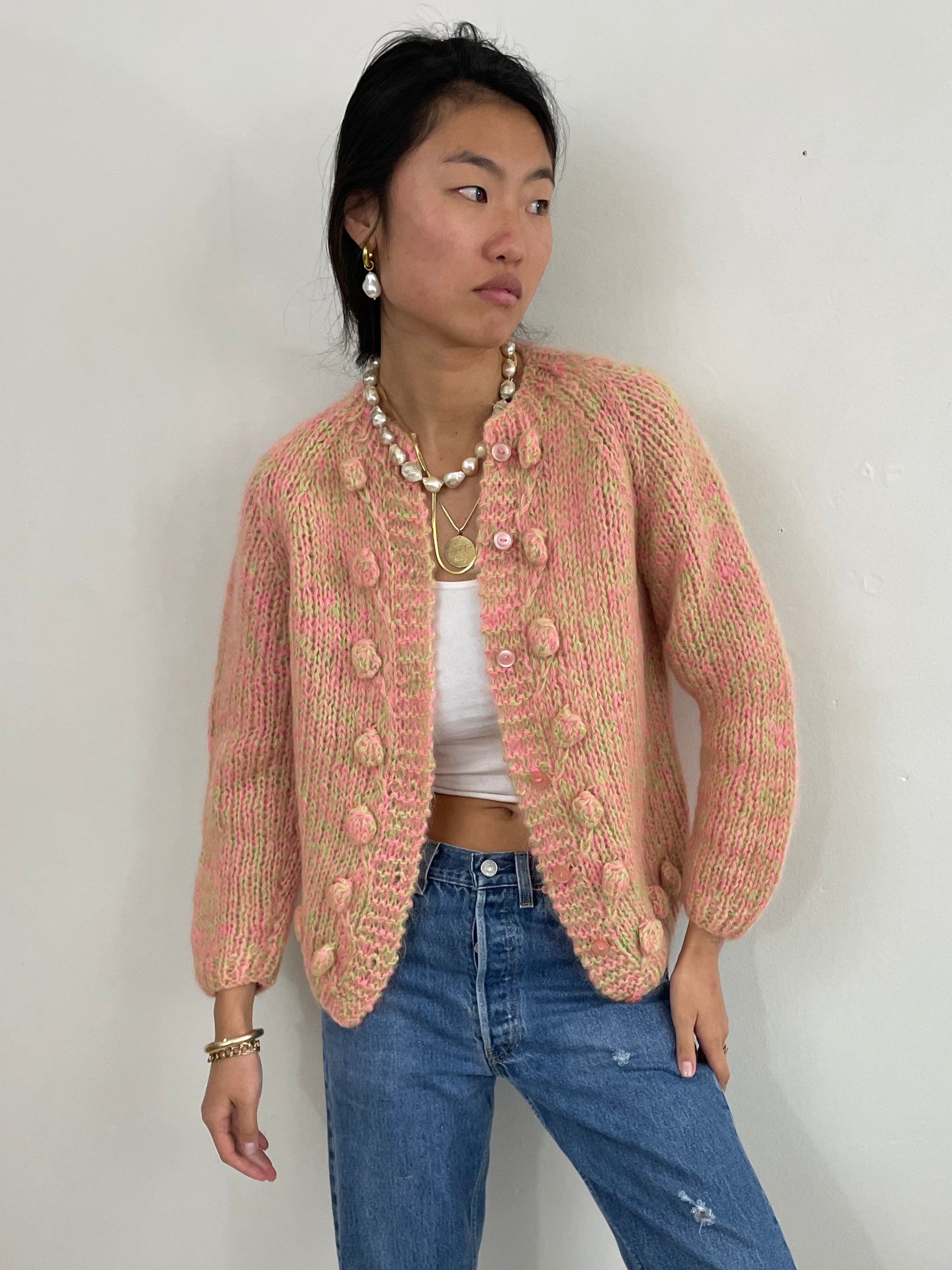 ReCAP Vintage Studio Vintage 60s Mohair Hand Knit Variegated Fuzzy