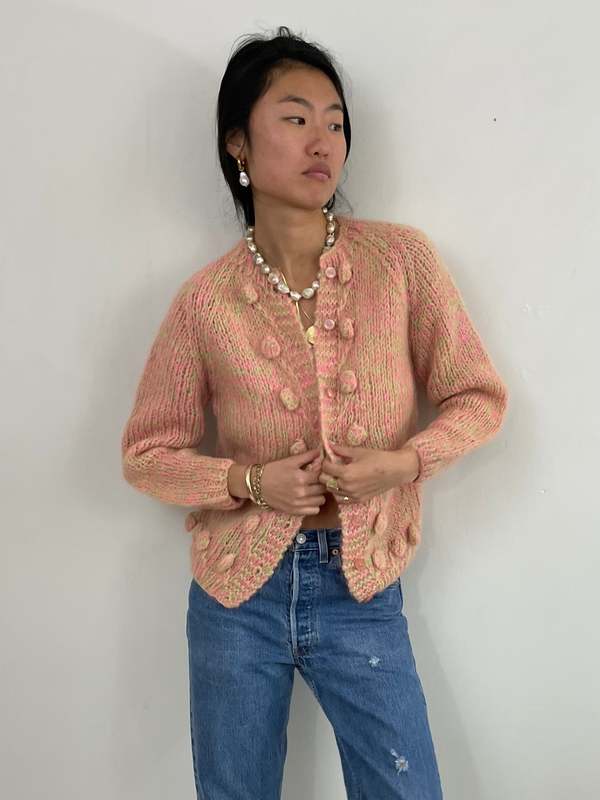 ReCAP Vintage Studio Vintage 60s Mohair Hand Knit Variegated Fuzzy