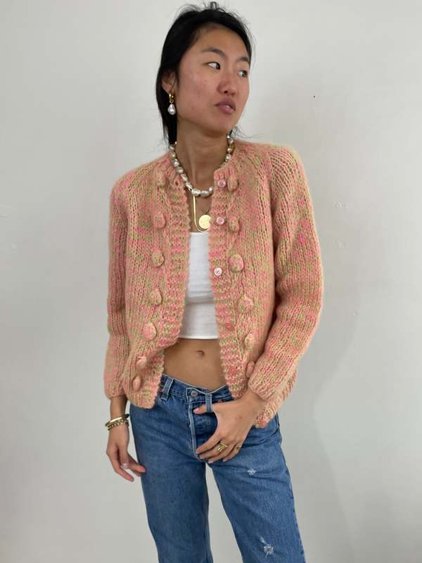 ReCAP Vintage Studio Vintage 60s Mohair Hand Knit Variegated Fuzzy