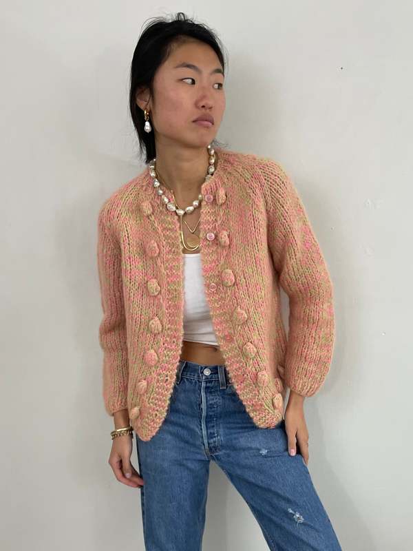 ReCAP Vintage Studio Vintage 60s Mohair Hand Knit Variegated Fuzzy