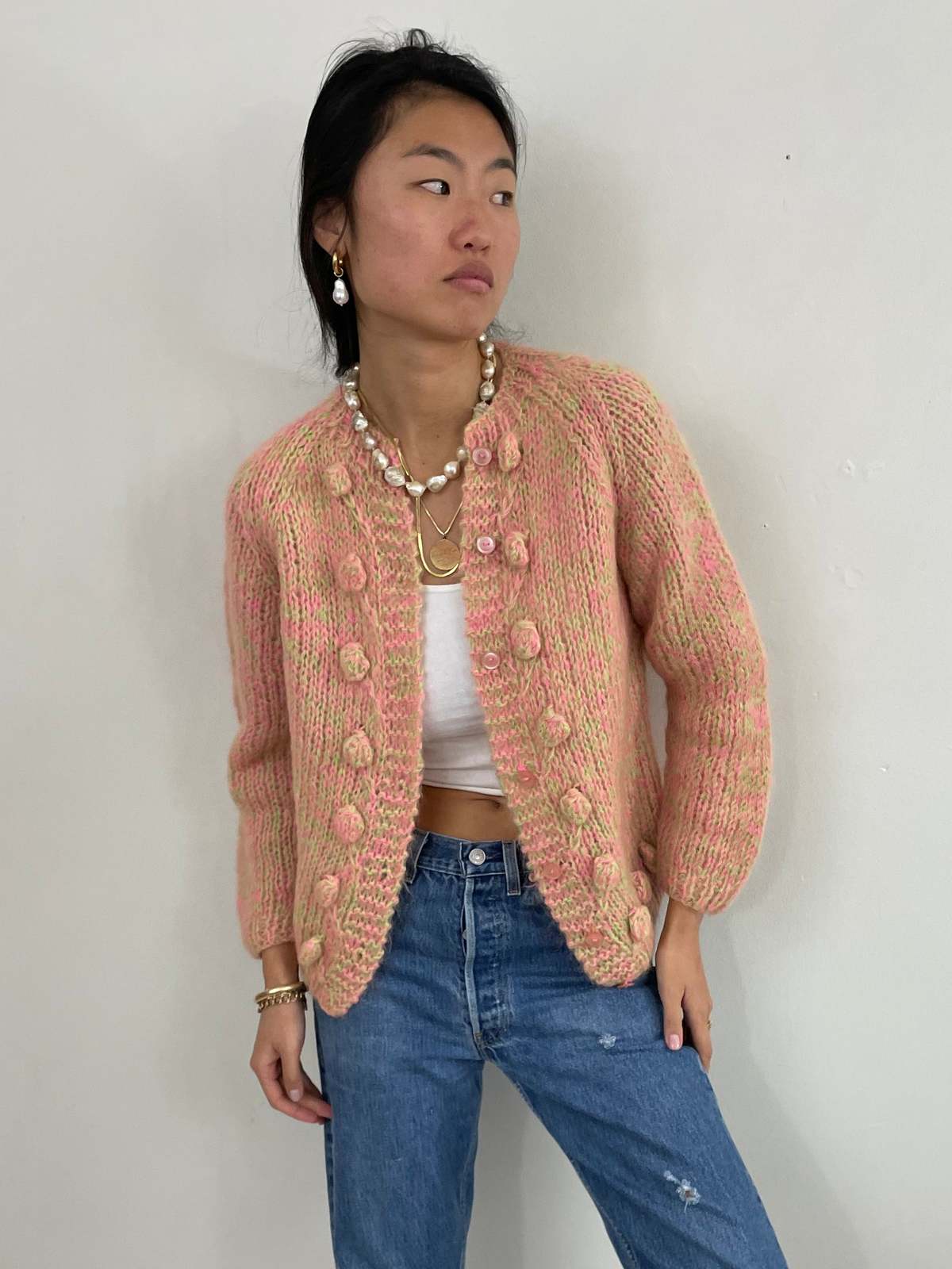 ReCAP Vintage Studio Vintage 60s Mohair Hand Knit Variegated Fuzzy