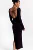 St. Agni Cut Out Dress - Black - Thumbnail 4