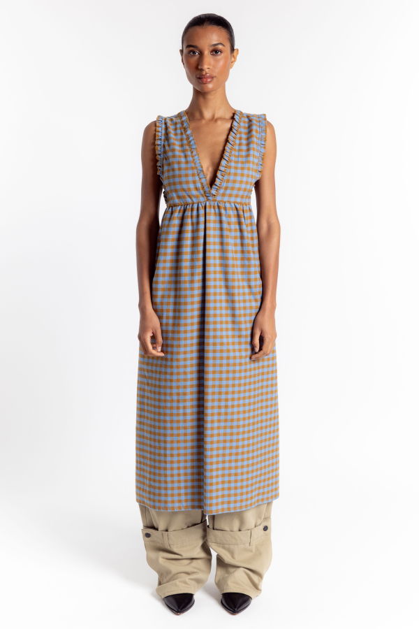 Rita Row Nuria Dress - Blue Check