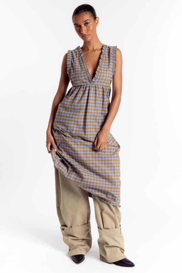 Rita Row Nuria Dress - Blue Check