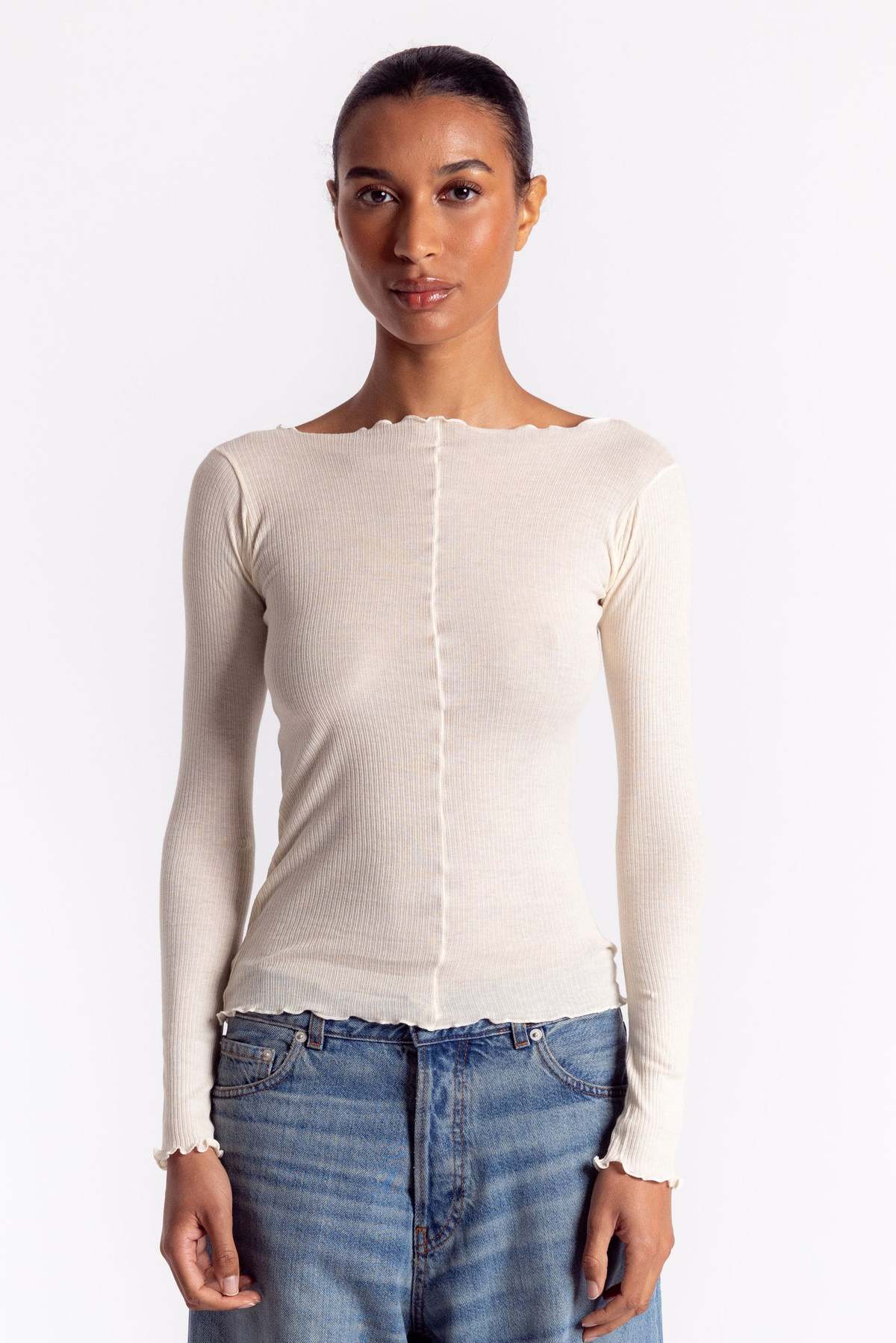 Baserange Pama Long Sleeve Tee - Off White - Image 1 of 4