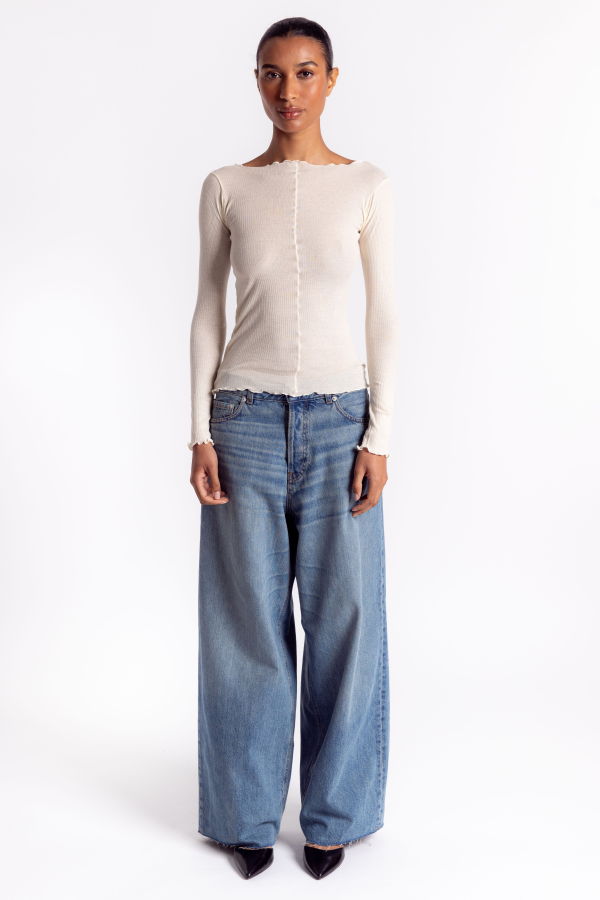 Baserange Pama Long Sleeve Tee - Off White