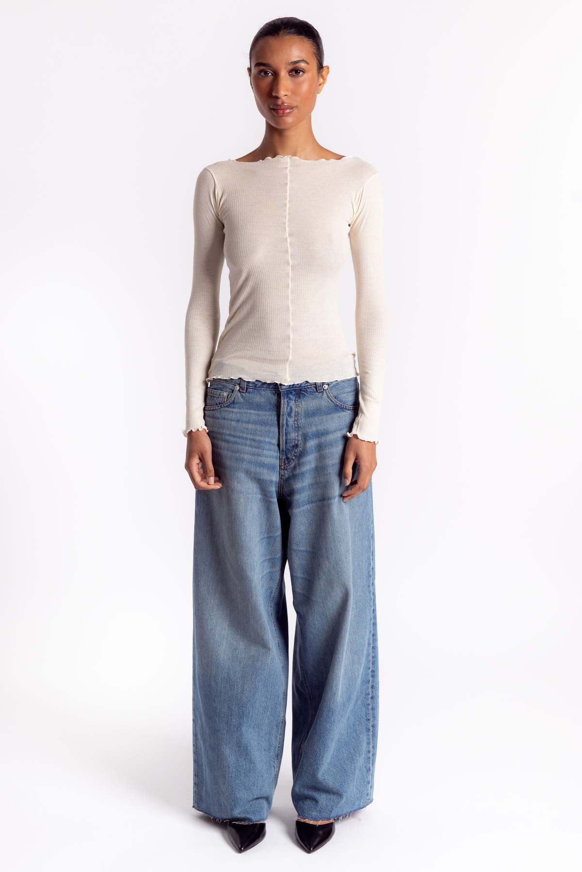 Baserange Pama Long Sleeve Tee - Off White - Image 2 of 4