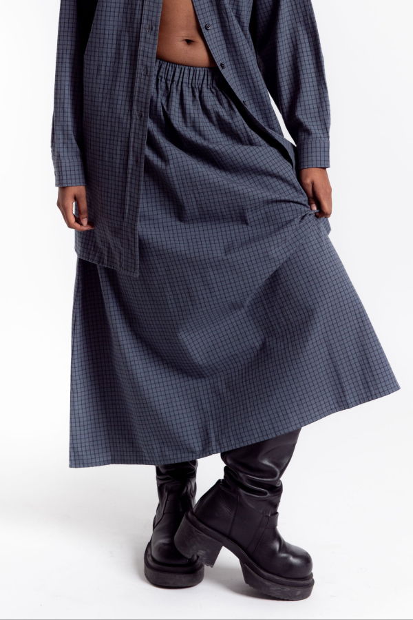 Rita Row Potus Skirt - Blue Check