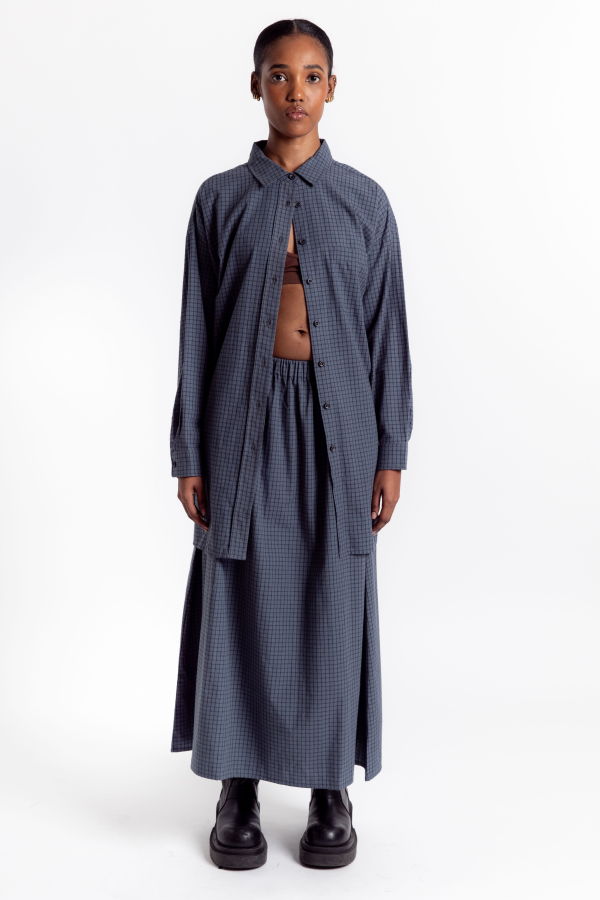 Rita Row Potus Skirt - Blue Check