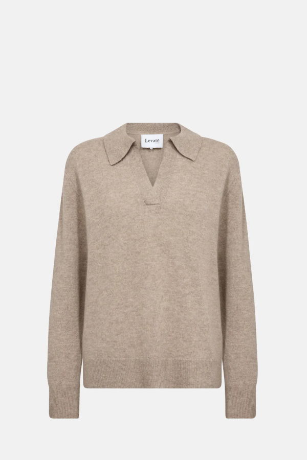 Levete Room Eloise 5 V Collar Cashmere Knit Sweater - Dark Sand
