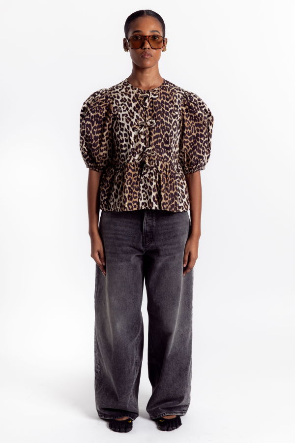 Ganni Peplum Blouse - Leopard