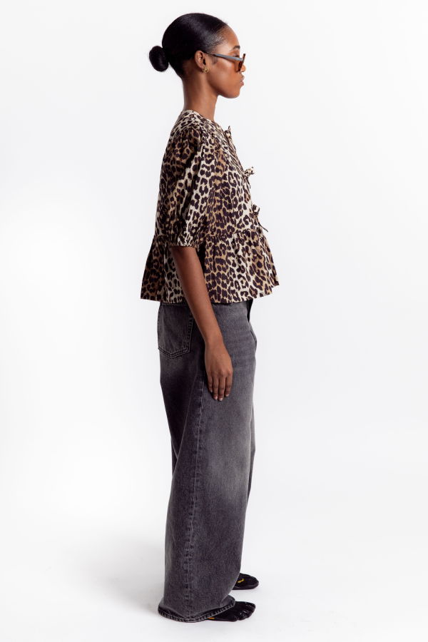 Ganni Peplum Blouse - Leopard