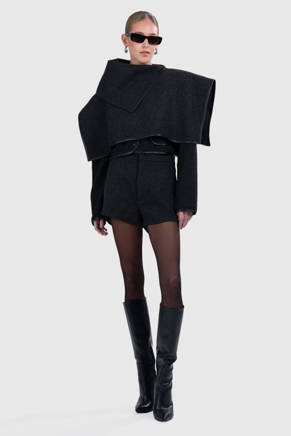 Parentezi Lea Cape Jacket - Black/Gray