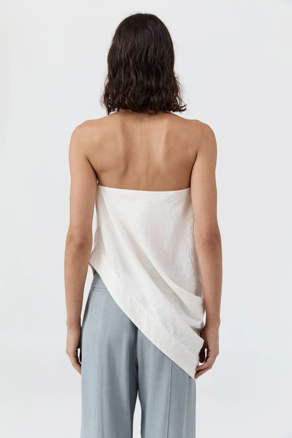 St. Agni Cloud Assym Drape Top - Off White