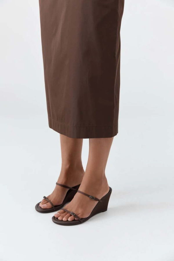 St. Agni Petit Belt Detail Wedge - Mocha