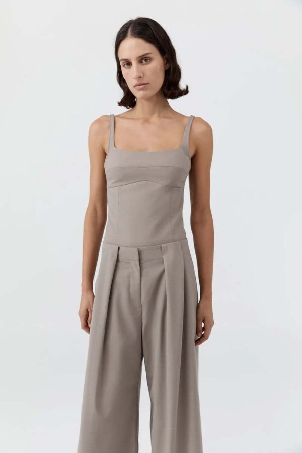 St. Agni Tailored Bustier Top - Mousse