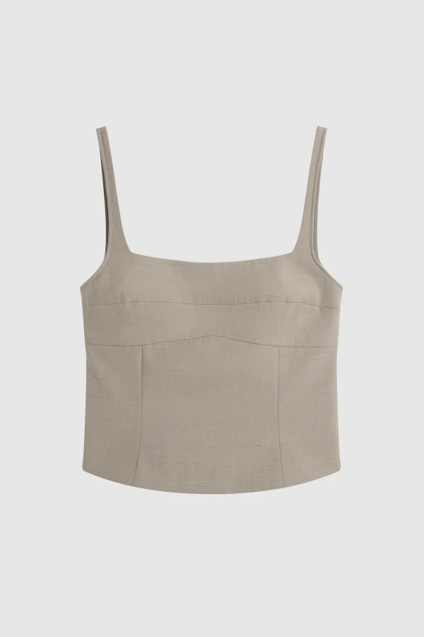 St. Agni Tailored Bustier Top - Mousse