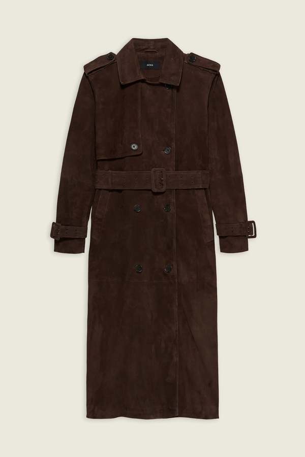 Arma Benedict Suede Coat - Mud Brown
