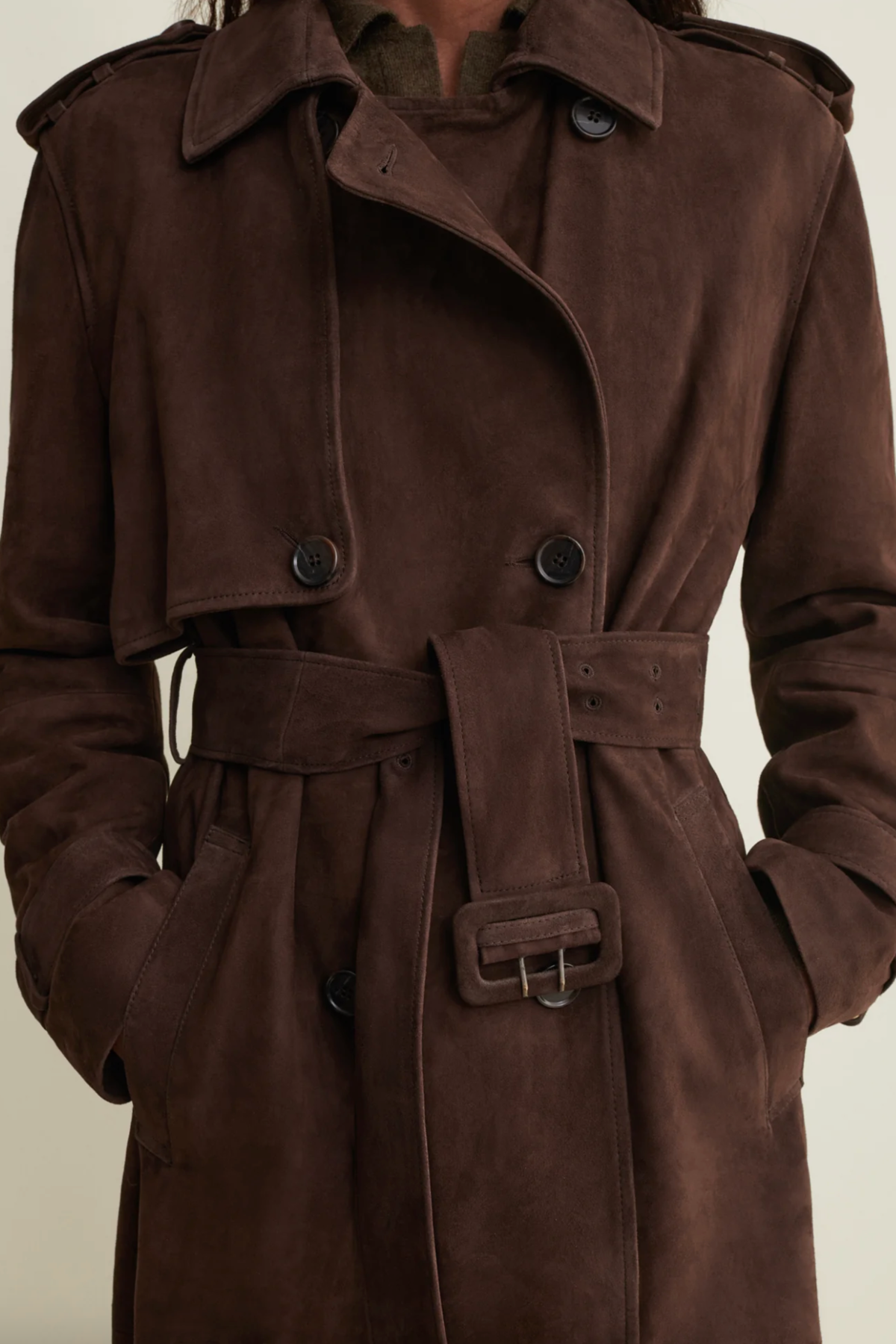 Arma Benedict Suede Coat - Mud Brown - Image 2 of 2