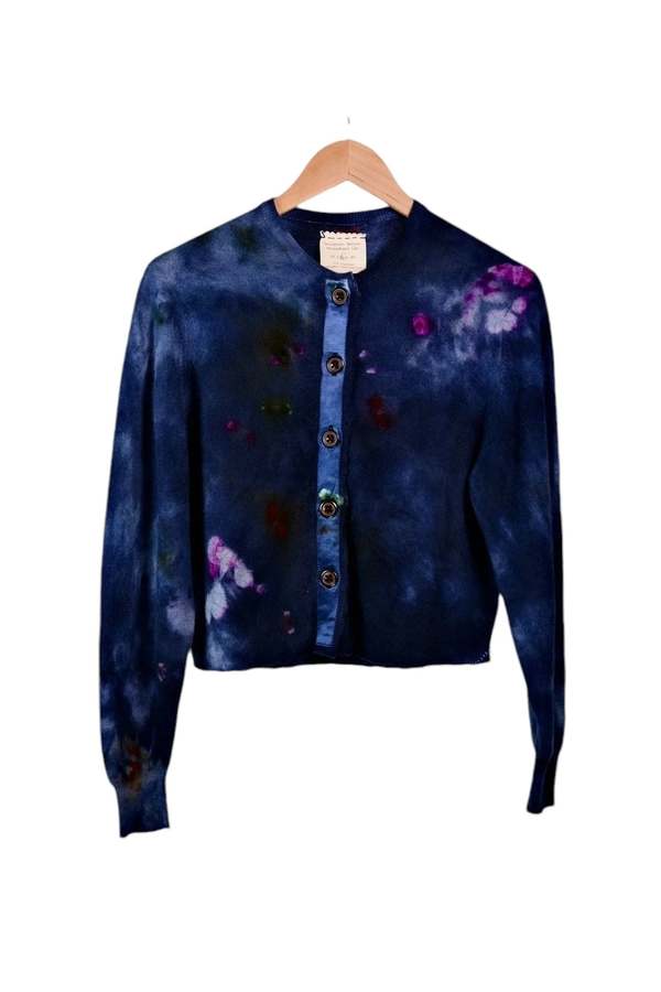 Galadriel Mattei Blossoms Indigo Cardigan - Indigo
