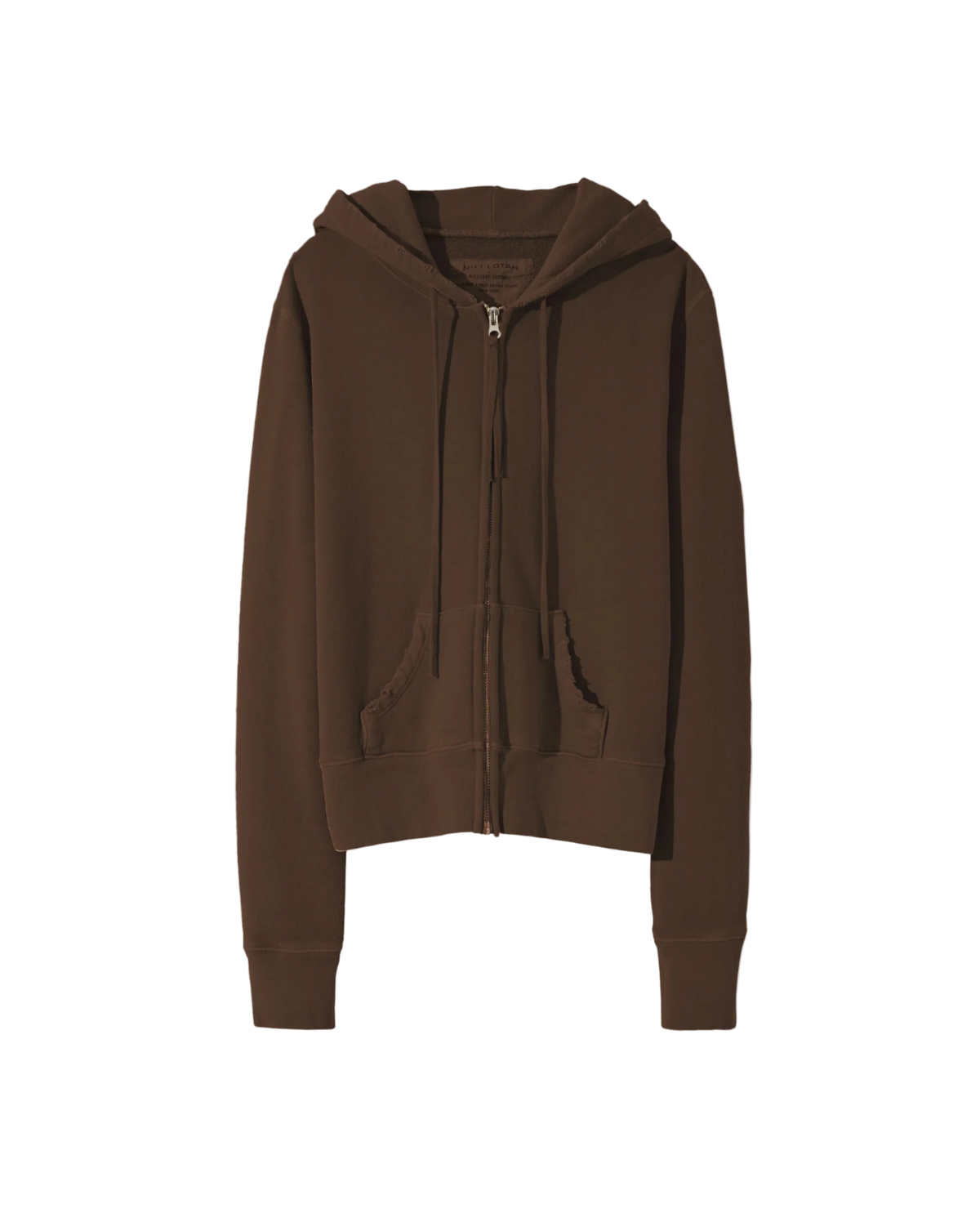 Nili Lotan Callie Zip Hoodie - Espresso - Image 1 of 2