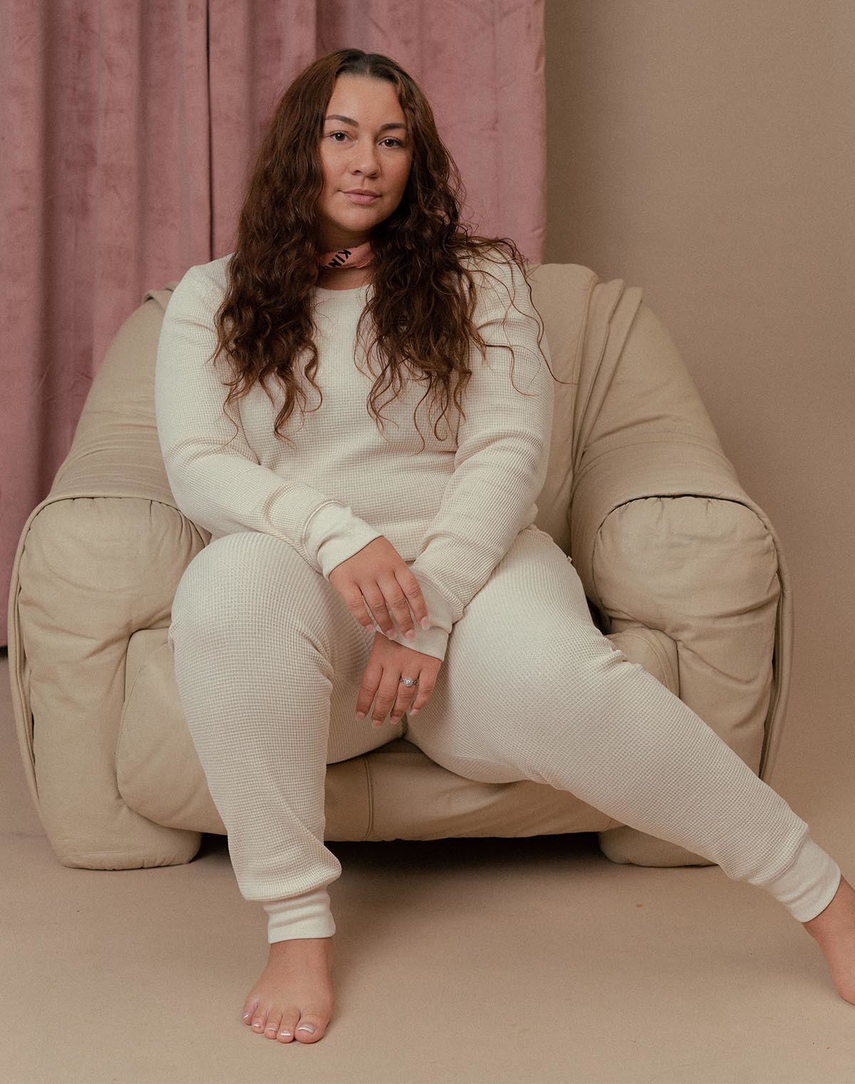 Noble Adult Organic Waffle Top - Oat - Image 5 of 6