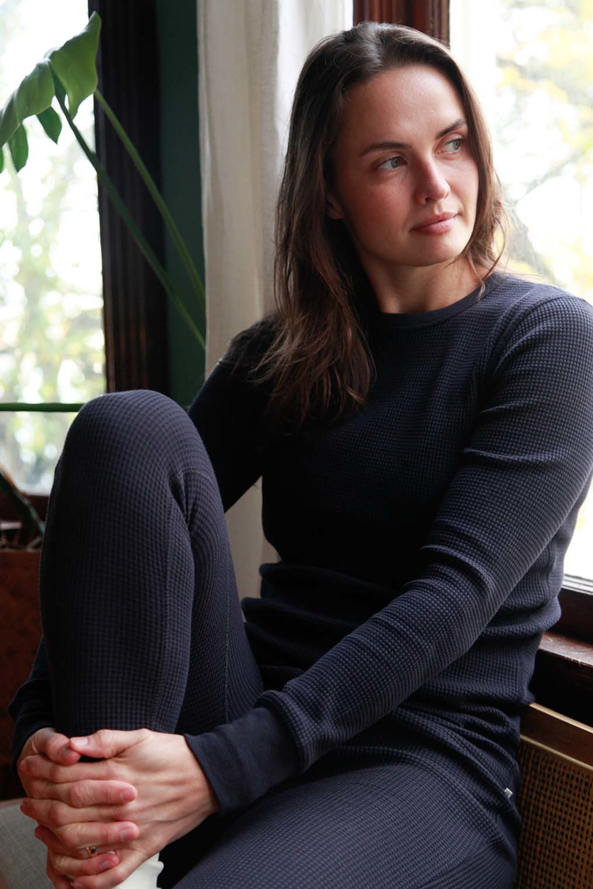 Noble Adult Organic Waffle Top - Ash - Image 1 of 4