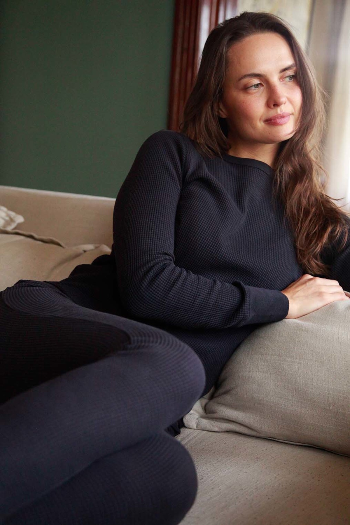 Noble Adult Organic Waffle Top - Ash - Image 2 of 4