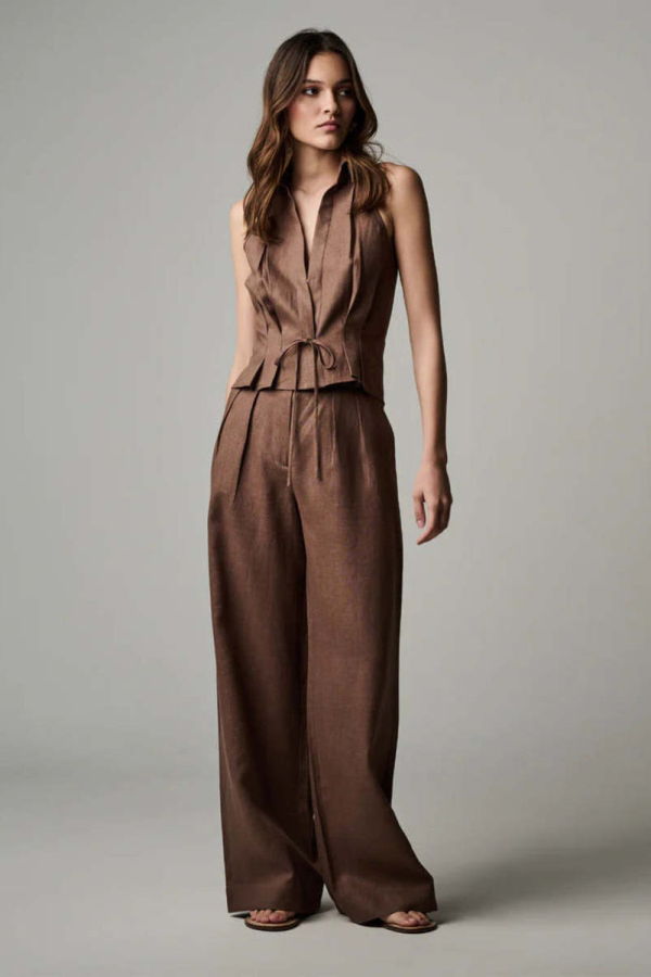 Hevron Alina Pant - Chocolate