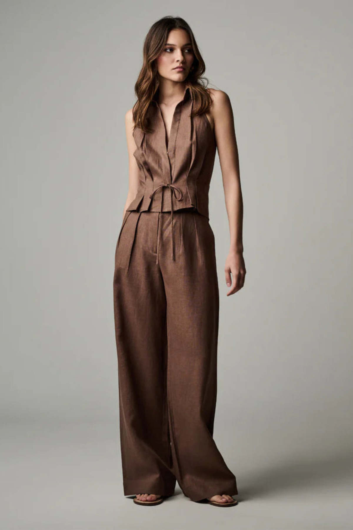 Hevron Alina Pant - Chocolate - Image 1 of 3