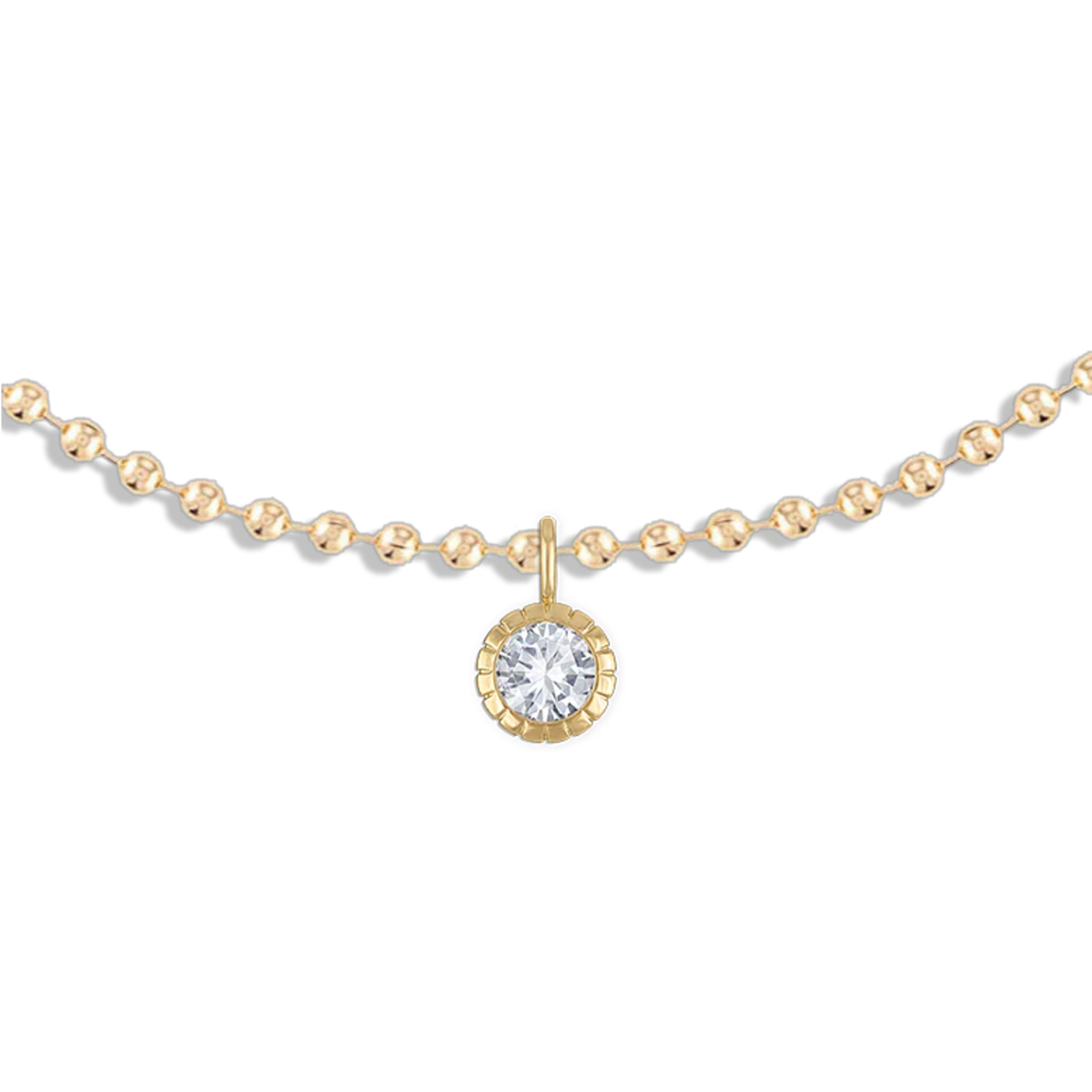 Alexa Leigh Round Bezel Ball Chain Necklace 16" - Image 3 of 3