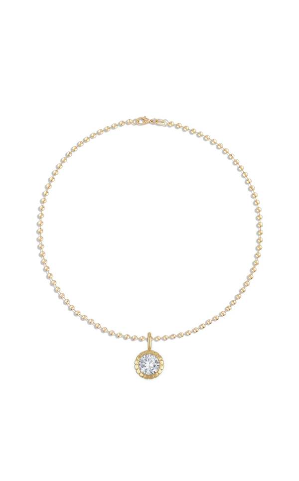 Alexa Leigh Round Bezel Ball Chain Necklace 18"