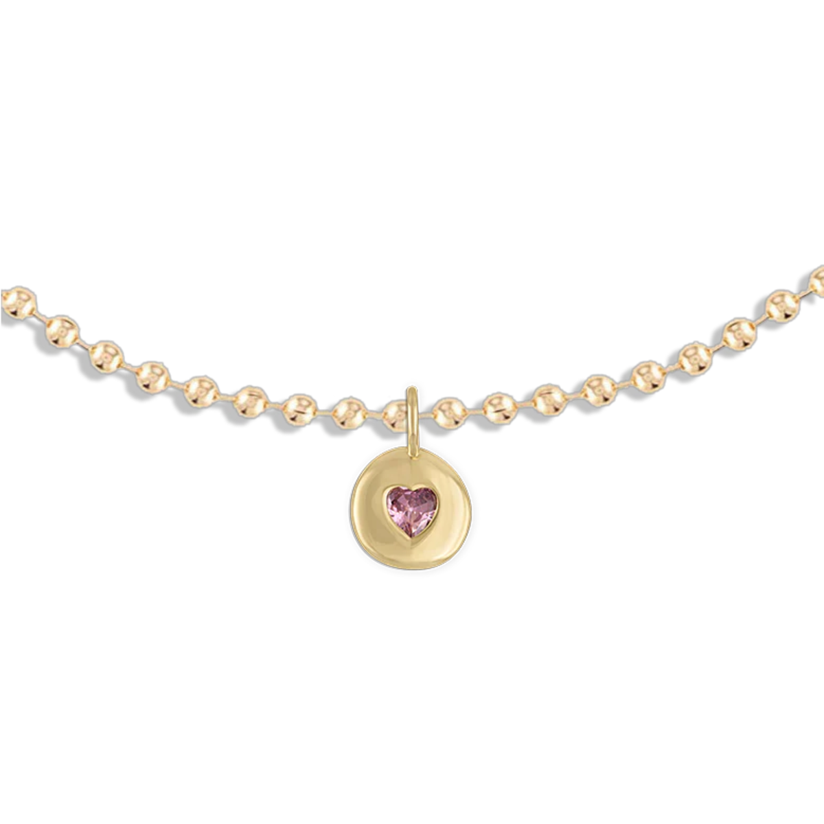 Alexa Leigh Round Heart Ball Chain Necklace 18" - Image 4 of 4
