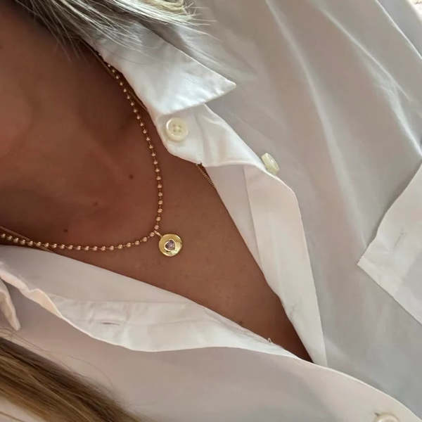 Alexa Leigh Round Heart Ball Chain Necklace 18" Necklace