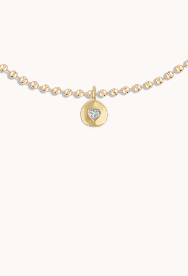 Alexa Leigh Round Heart Ball Chain Necklace 18" Necklace
