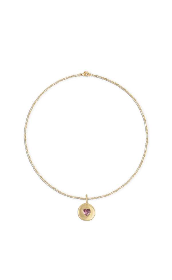 Alexa Leigh Round Heart Rolo Chain Necklace 16"