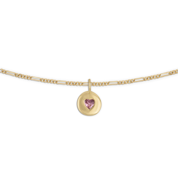 Alexa Leigh Round Heart Rolo Chain Necklace 16"